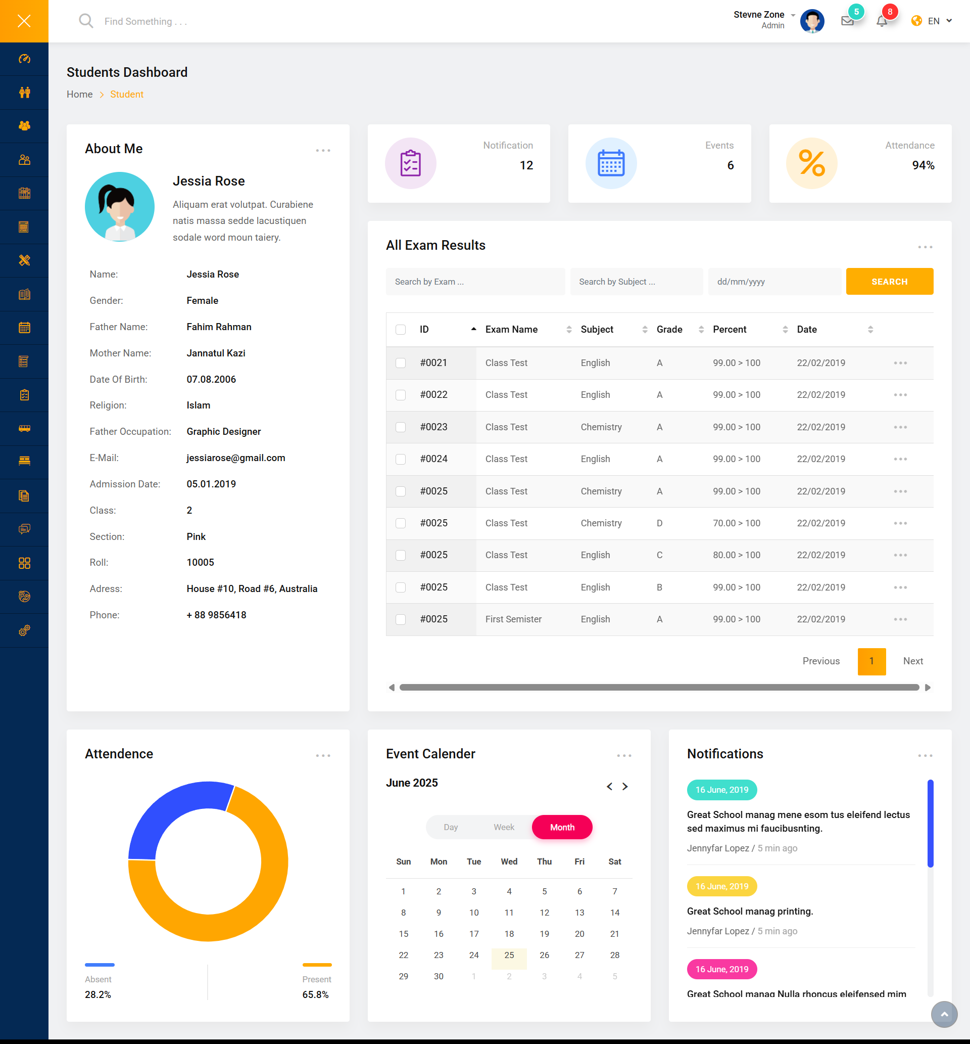 Student Dashboard Screenshot
